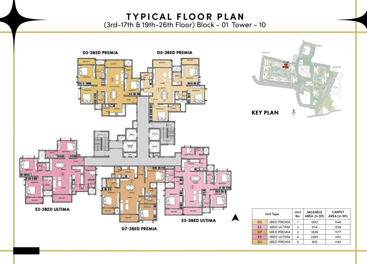 Tower 10 - Block 1 - Typical Floor Plan
