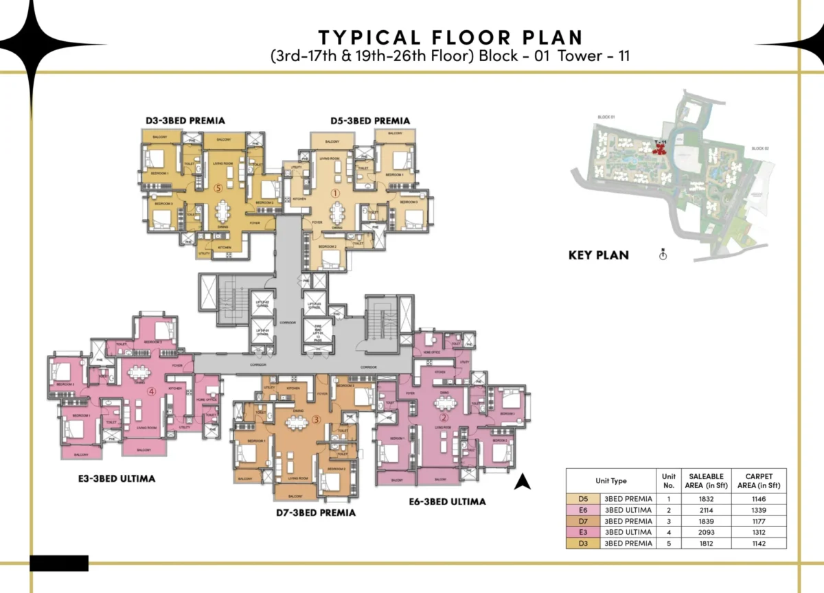Tower 11 - Block 1 - Typical Floor Plan