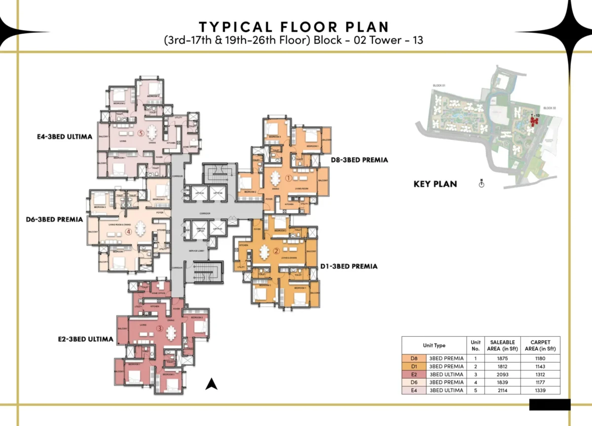 Tower 13 - Block 2 - Typical Floor Plan