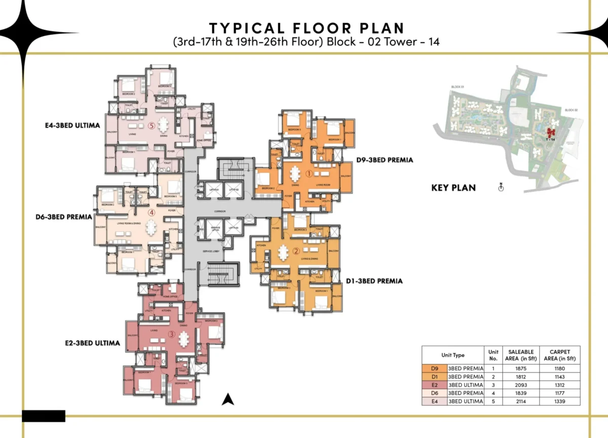 Tower 14 - Block 2 - Typical Floor Plan