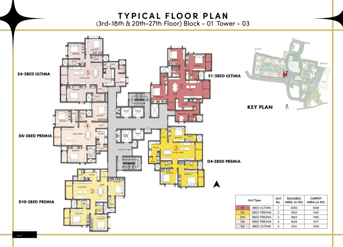 Tower 3 - Block 1 - Typical Floor Plan