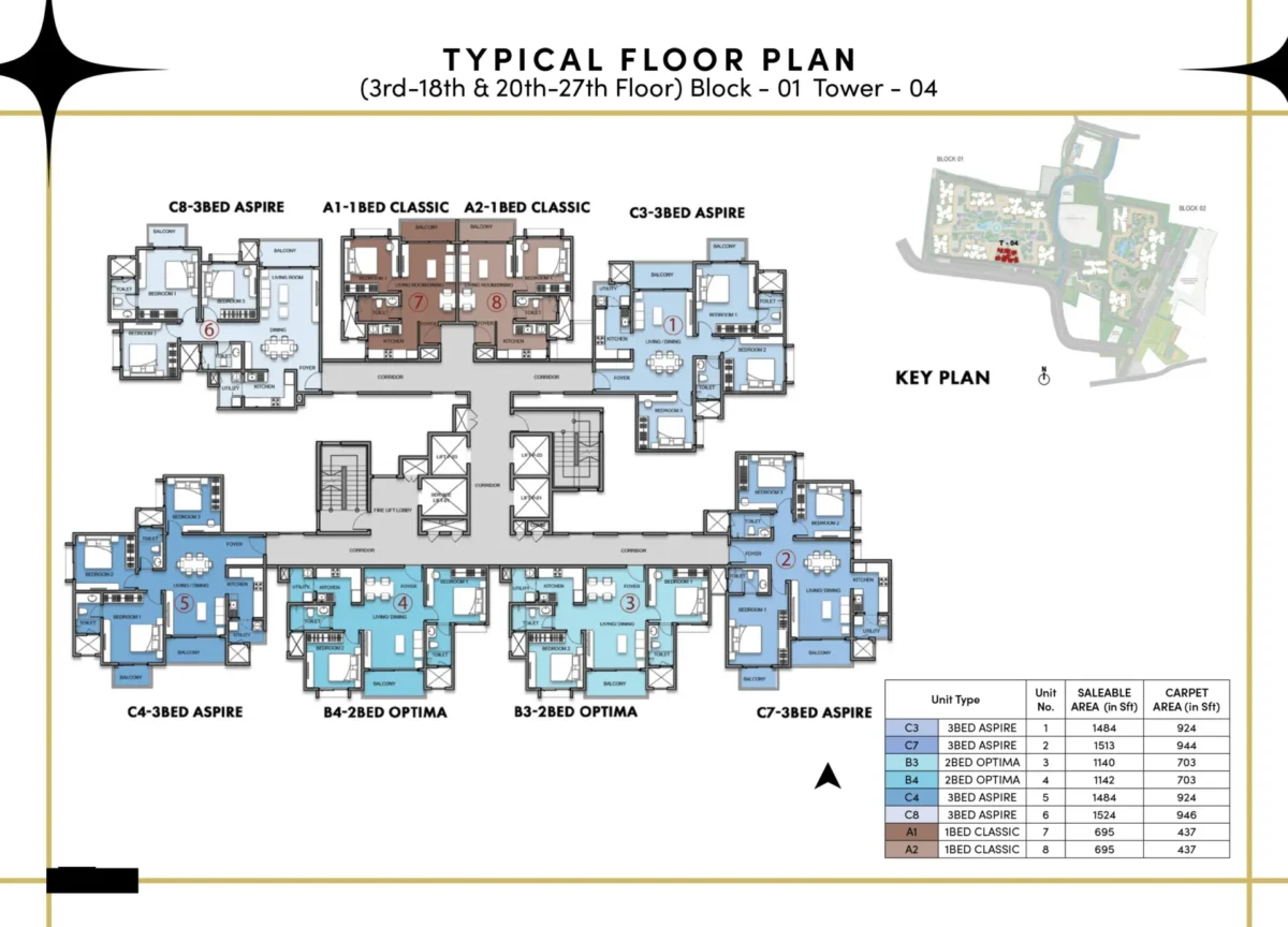 Tower 4 - Block 1 - Typical Floor Plan