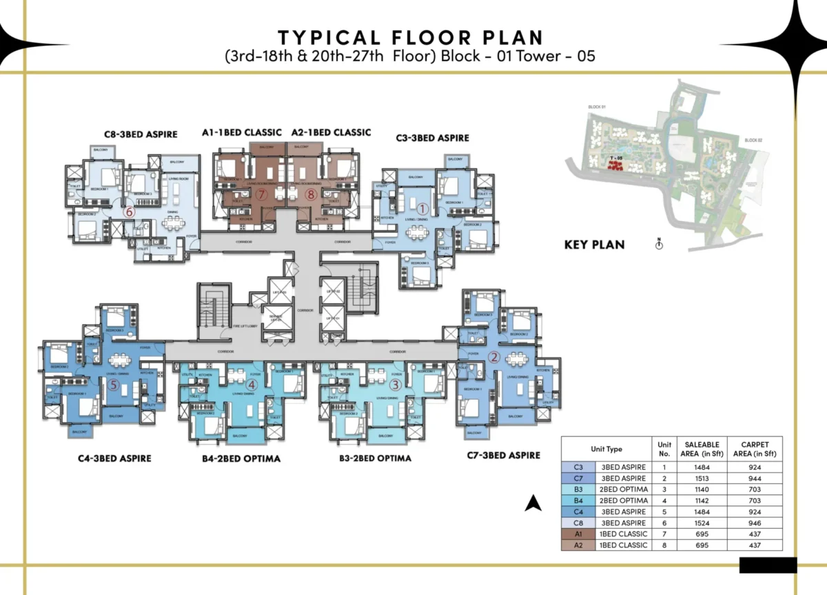 Tower 5 - Block 1 - Typical Floor Plan