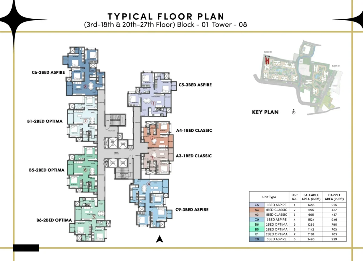 Tower 8 - Block 1 - Typical Floor Plan
