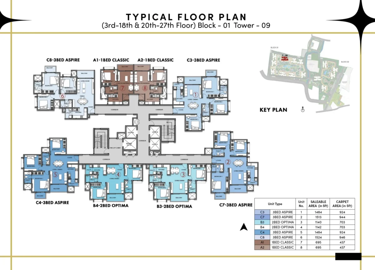 Tower 9 - Block 1 - Typical Floor Plan