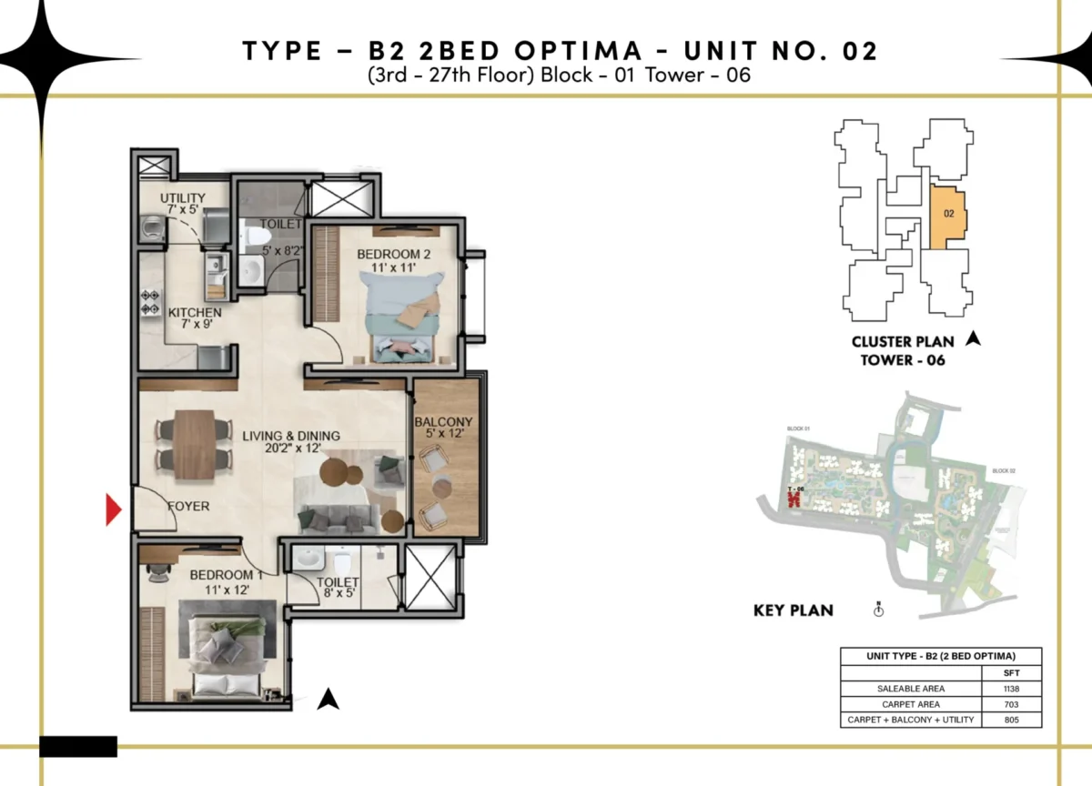 Type B2 - 2 Bed Optima - T6 B1
