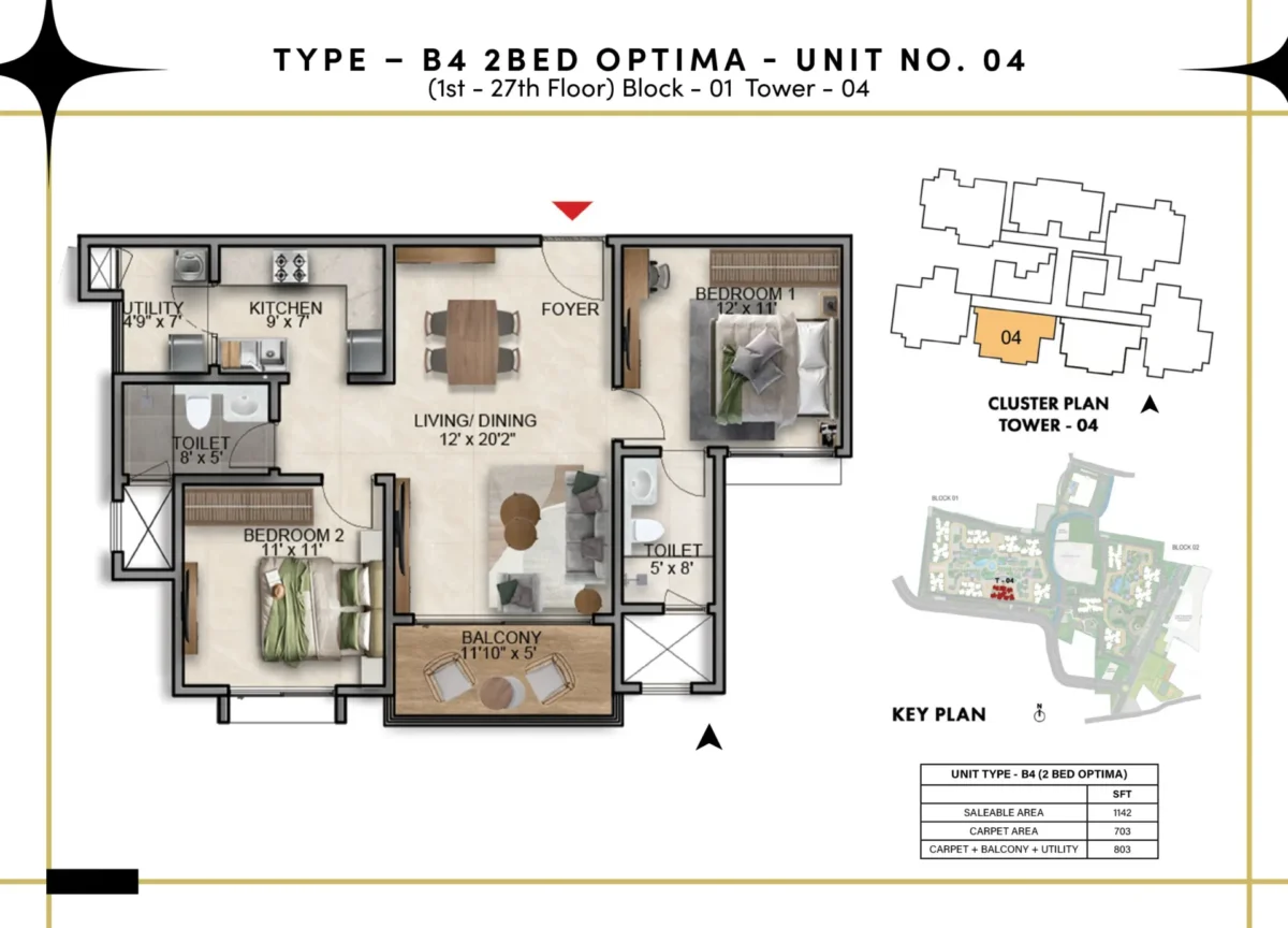 Type B4 - 2 Bed Optima - T4 B1