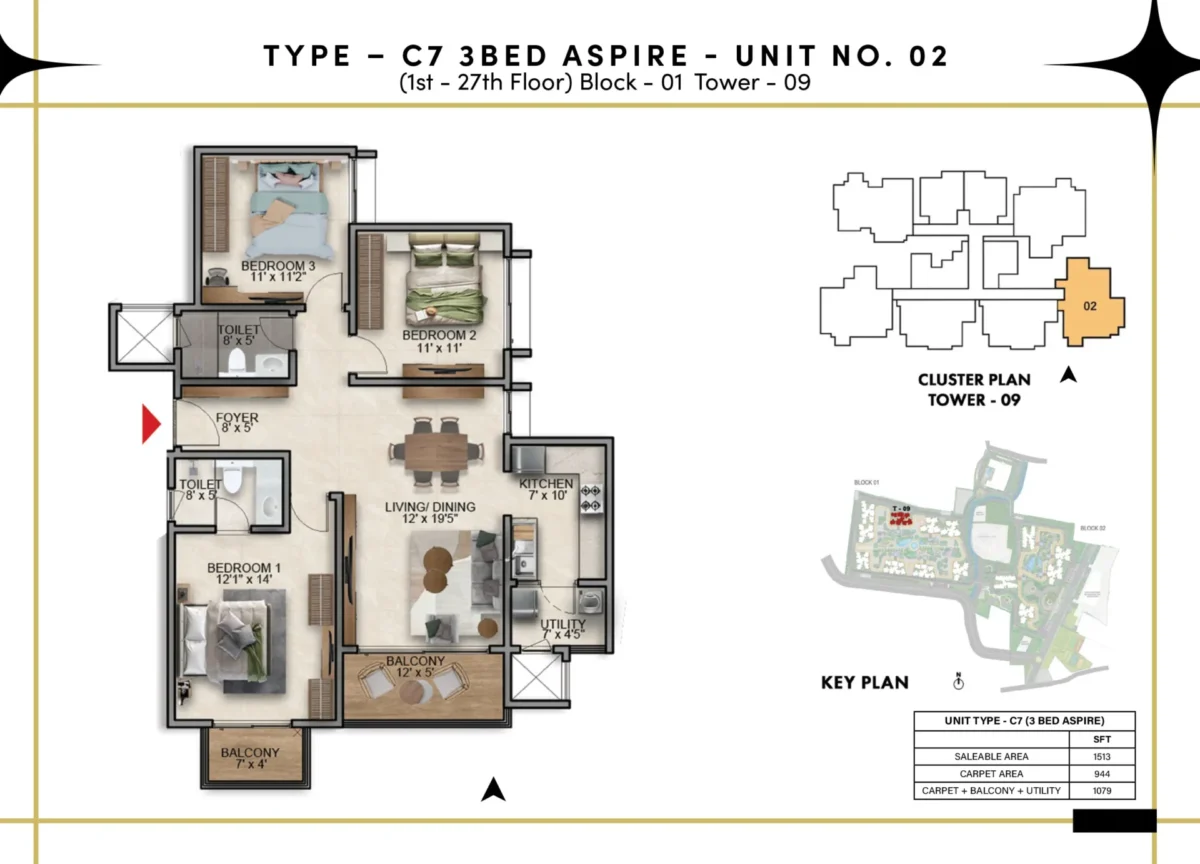Type C7 - 3 Bed Aspire - T9 B1