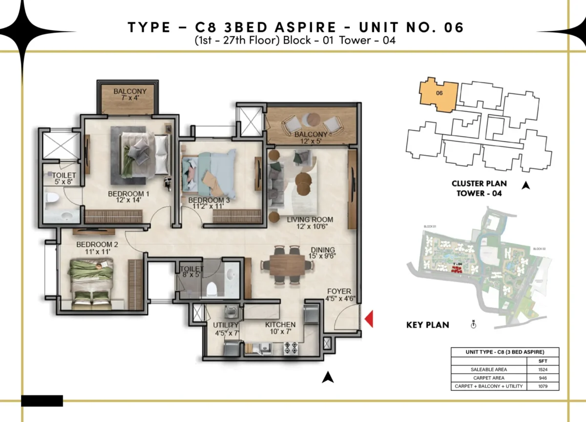 Type C8 - 3 Bed Aspire - T4 B1