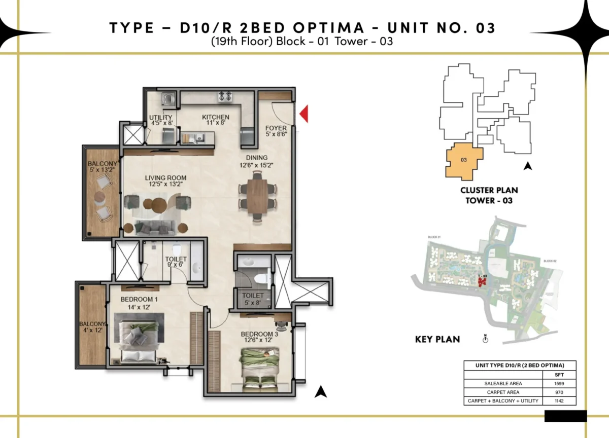 Type D10-R - 2 Bed Optima - T3 B1
