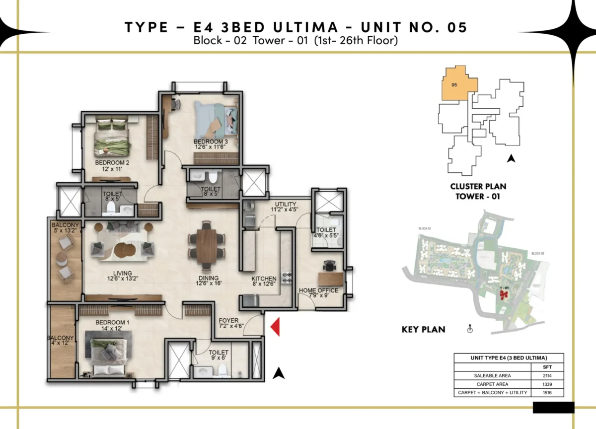 Type E4 - 3 Bed Ultima - T1 B2
