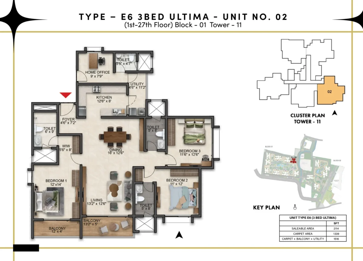Type E6 - 3 Bed Ultima - T11 B1