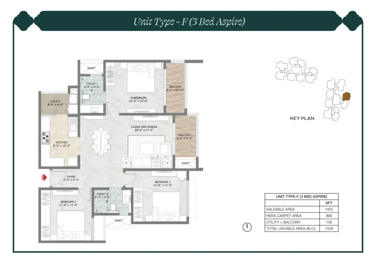Type F - Ground Floor - 3 Bed Aspire