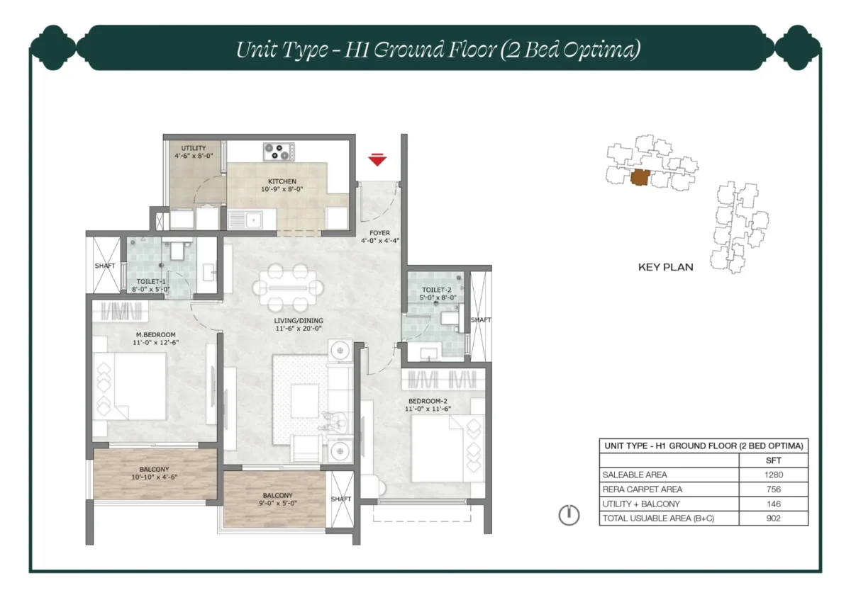 Type H1 - Ground Floor - 2 Bed Optima