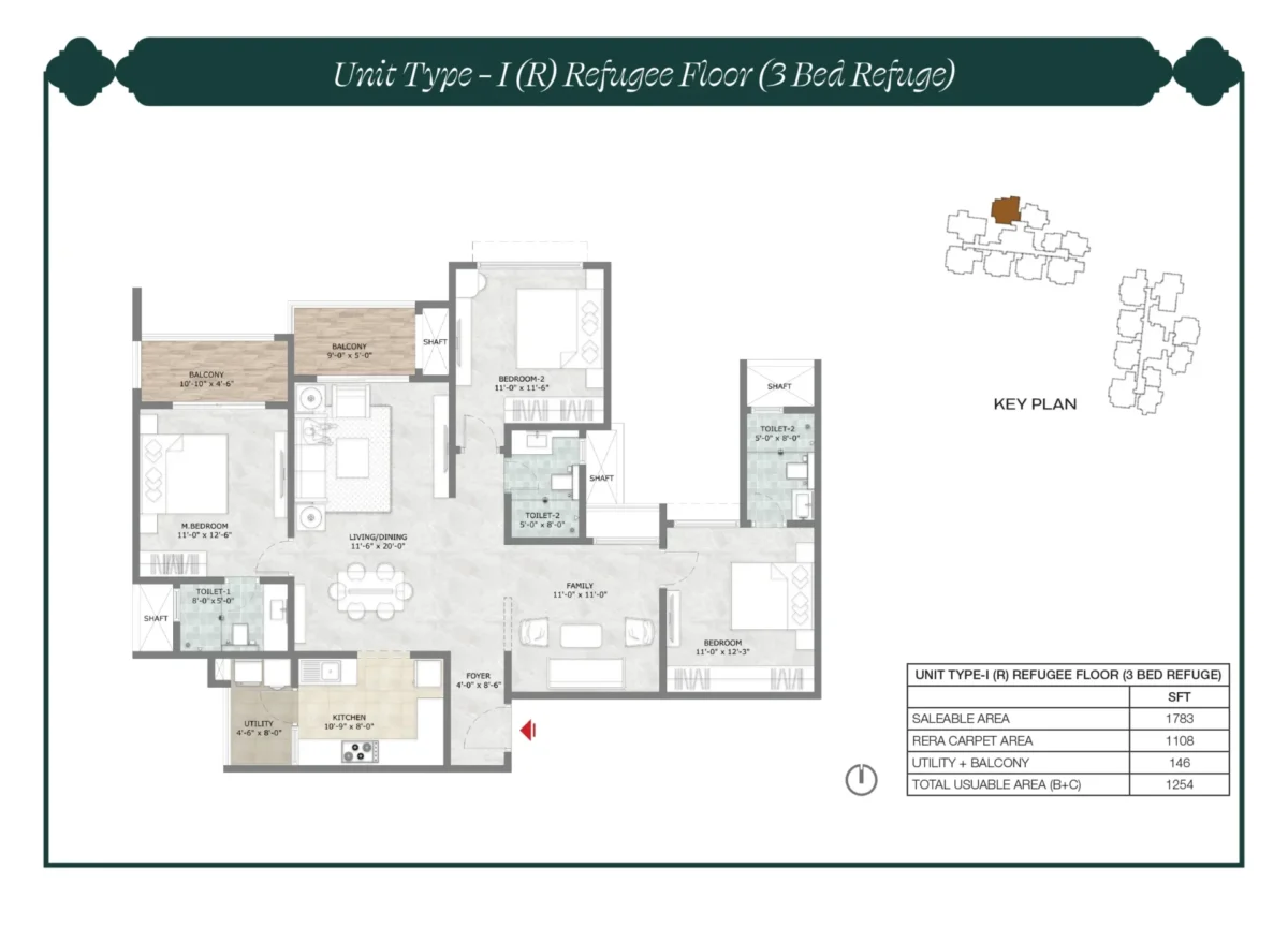Type I - Refuge Floor - 3 Bed Refuge