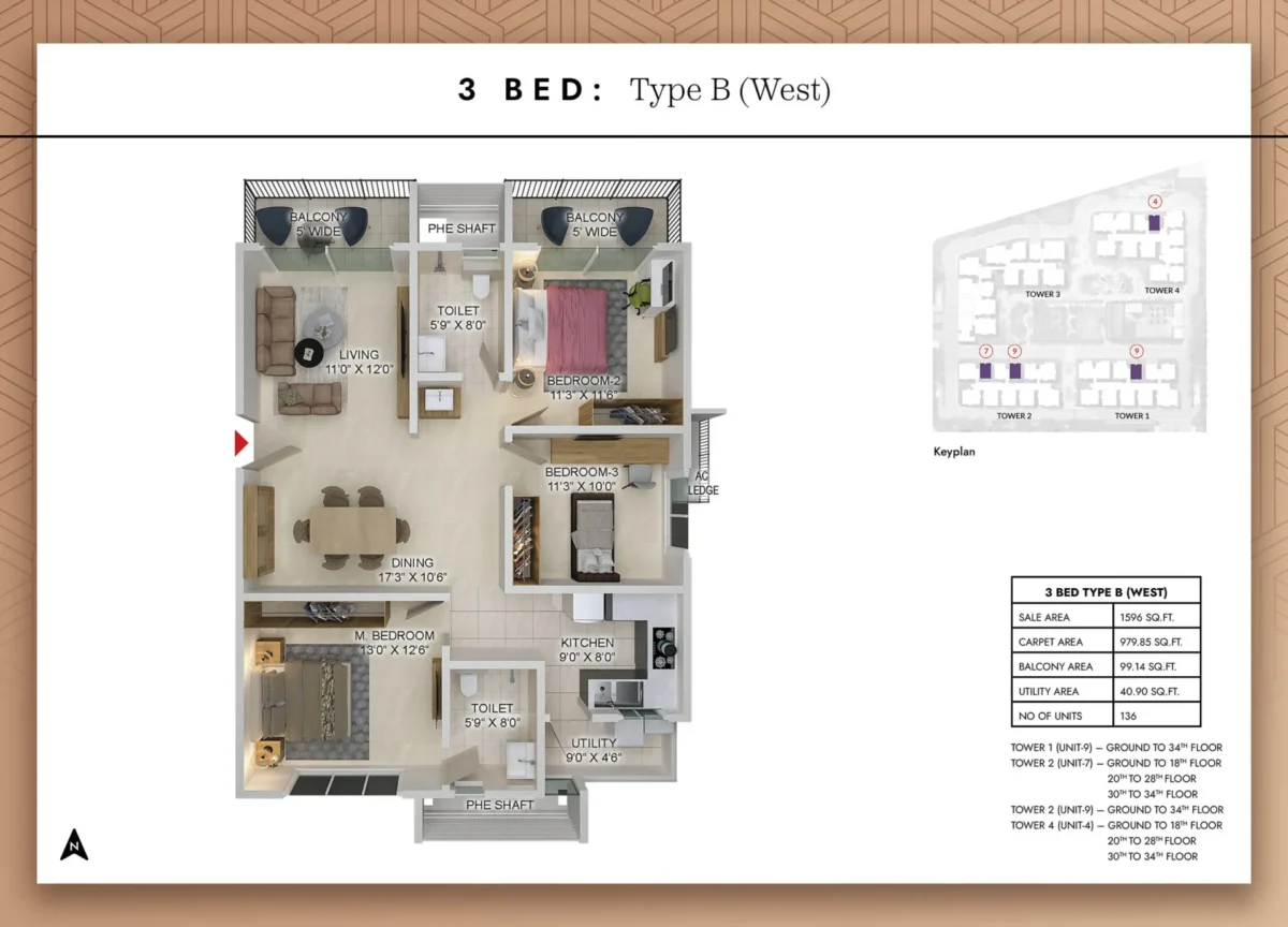 3 Bed - Type B - west
