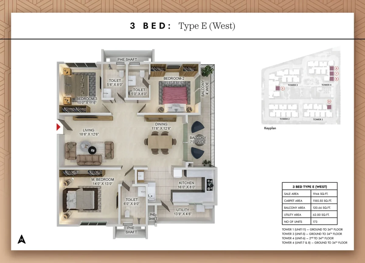 3 Bed - Type E - West
