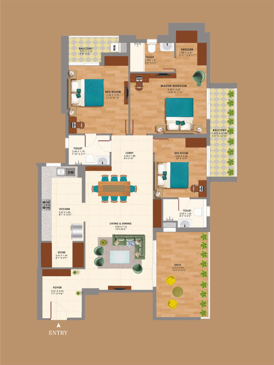 3BHK+3T