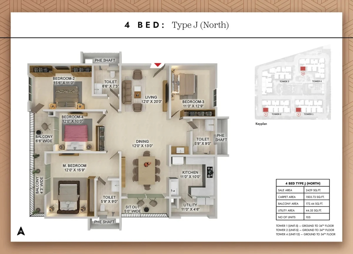 4 Bed - Type J - North