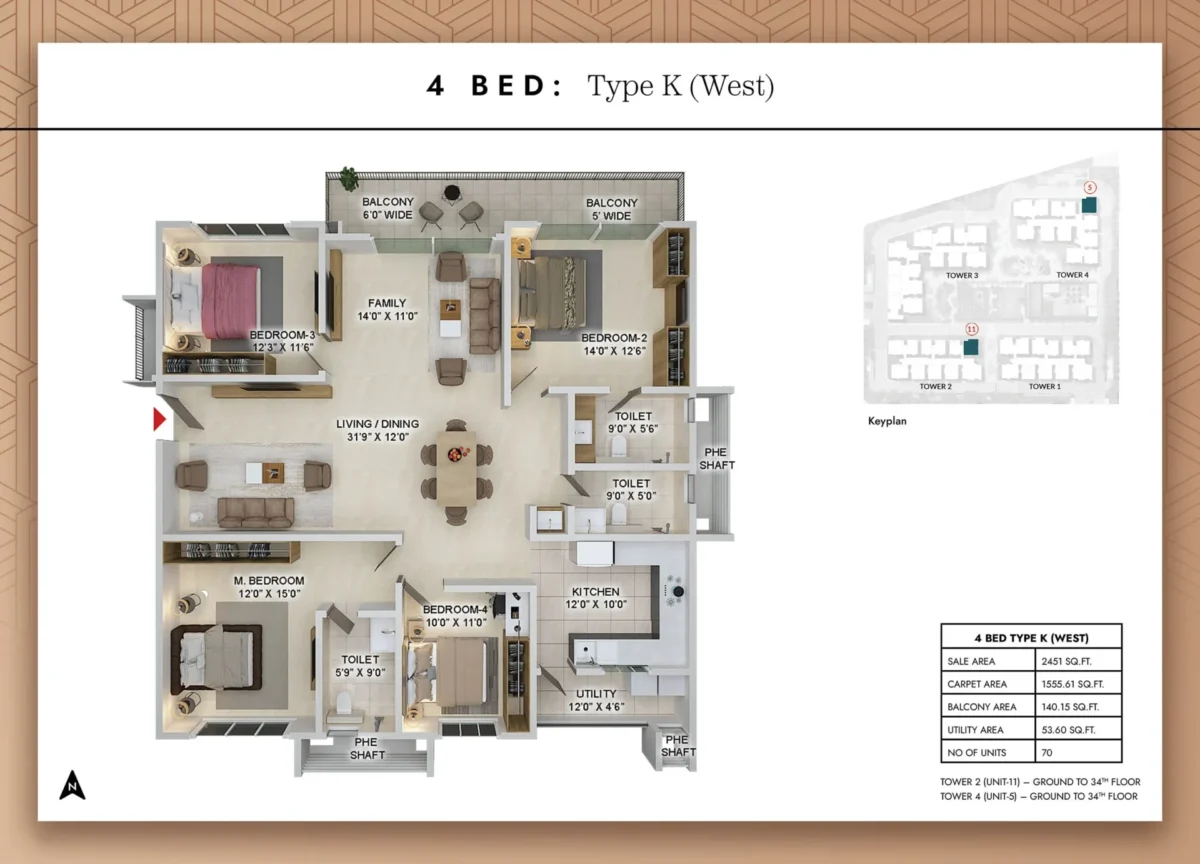 4 Bed - Type K - West