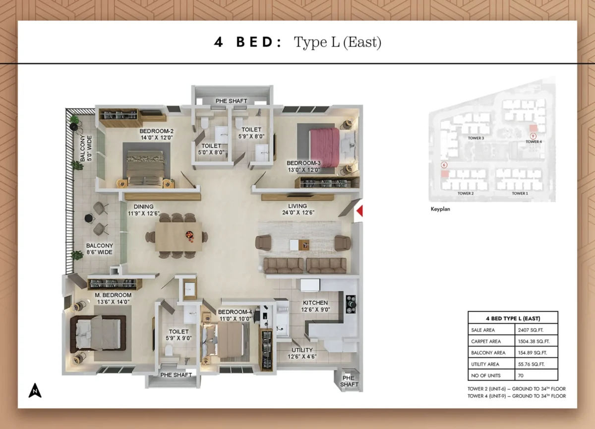 4 Bed - Type L - East