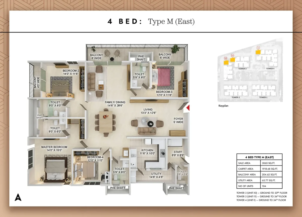 4 Bed - Type M - East