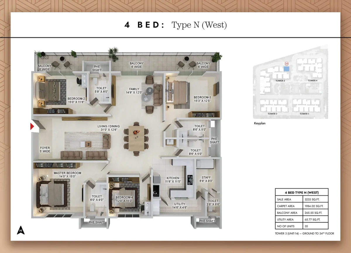 4 Bed - Type N - West