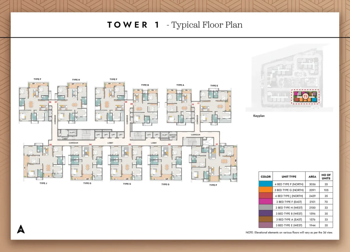 Tower 1 - Typical Floor Plan