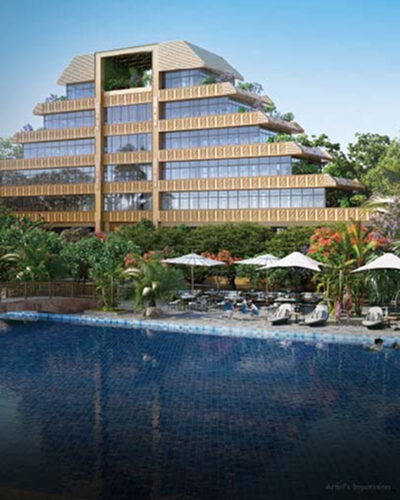 Leisure Pool with Wooden Deck & Sunshades