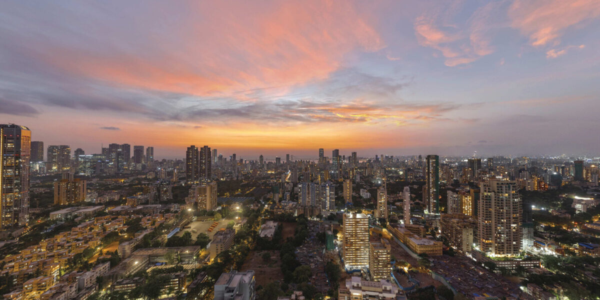 Actual night view of west from site