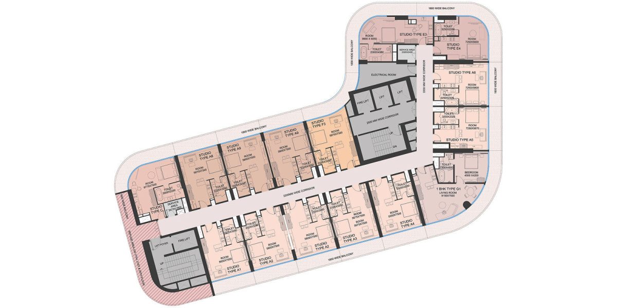 17th, 21s & 25th Floor Plan